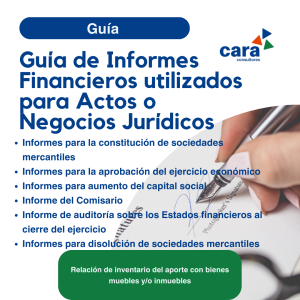 Guía de Informes Financieros utilizados para Actos o Negocios Jurídicos