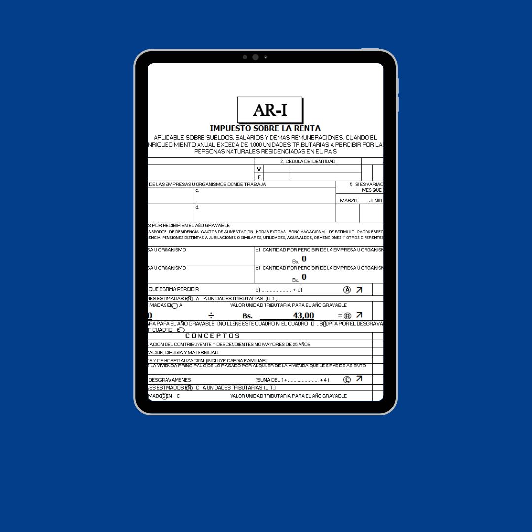 Formulario - Variación de la Retención de I.S.L.R. (ARI)
